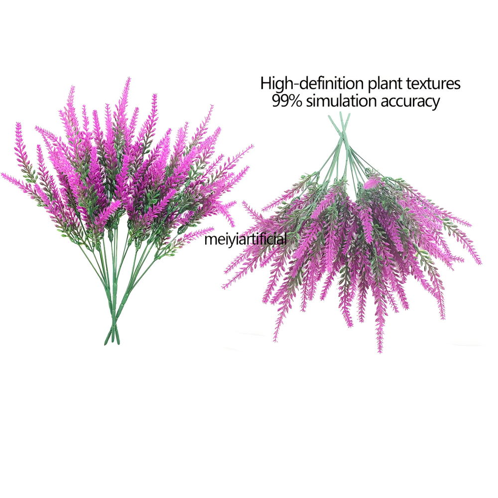 five branched 36cm flocked lavender artificial bouquet for wedding decor five branched 36cm flocked lavender artificial bouquet for wedding decor