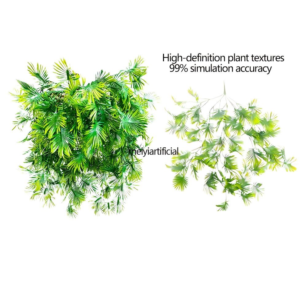 artificial fan palm leaves vine garland for wall and ceiling decor artificial fan palm leaves vine garland for wall and ceiling decor