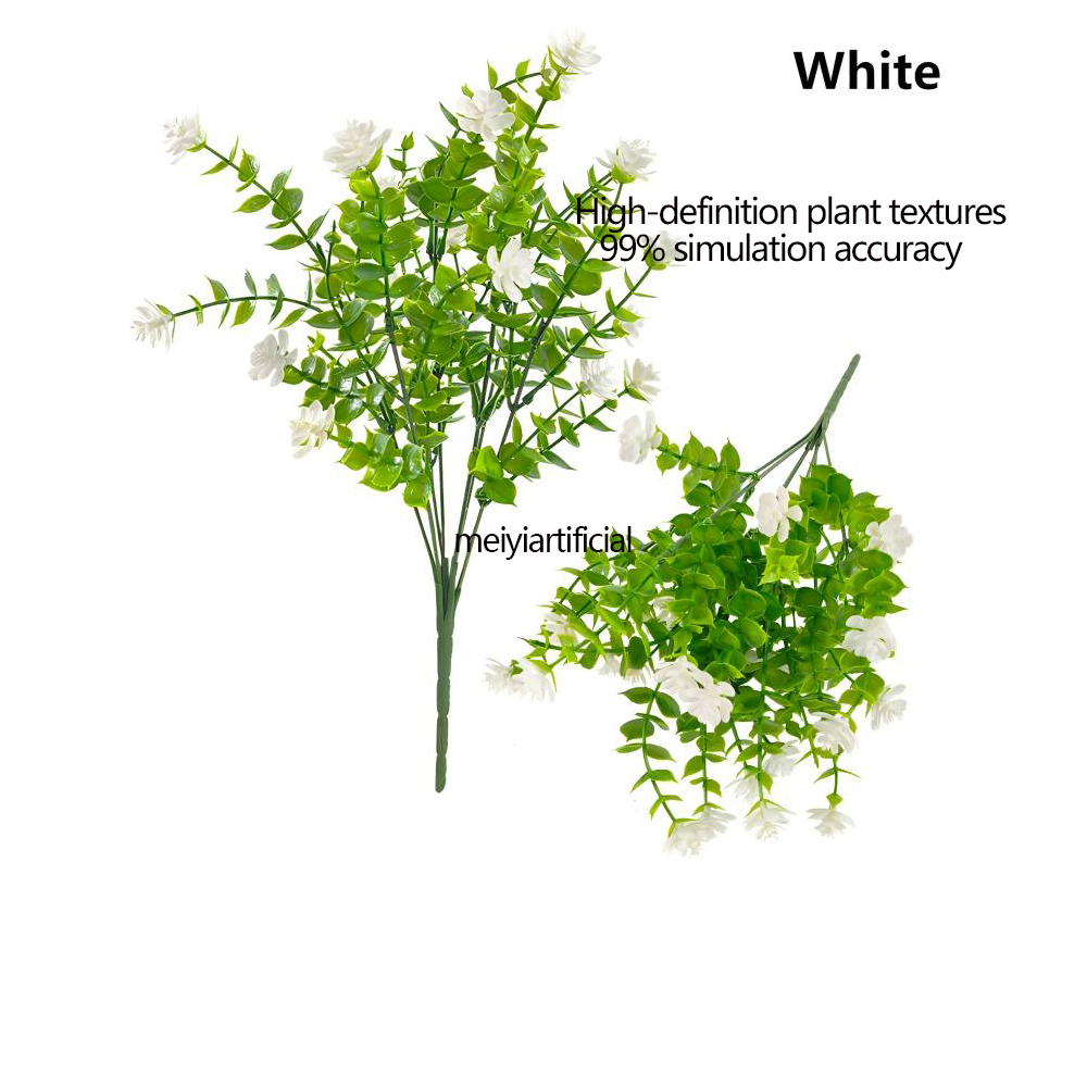 UV Resistant Faux Camellia & Seven-forked Eucalyptus - Realistic Artificial Flowers for Landscaping, Hotel, and Indoor Decor UV Resistant Faux Camellia & Seven-forked Eucalyptus - Realistic Artificial Flowers for Landscaping, Hotel, and Indoor Decor