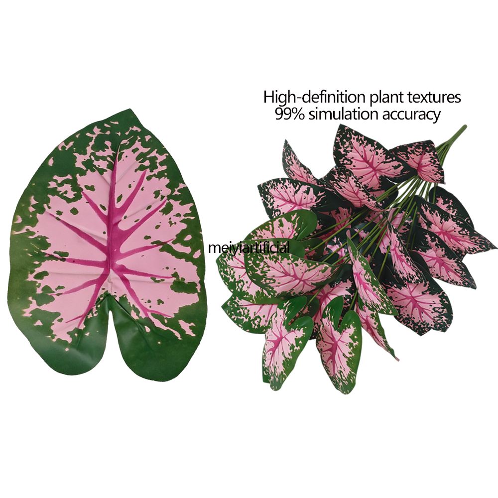 57cm/72cm/81cm Artificial Caladium Bicolor Plant With Built-in Adjustable Steel Wire - Red & Green Taro Leaf Potted Plant for Home, Office & Wedding Decor 57cm/72cm/81cm Artificial Caladium Bicolor Plant With Built-in Adjustable Steel Wire - Red & Green Taro Leaf Potted Plant for Home, Office & Wedding Decor