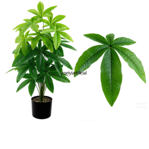 Artificial Pachira Aquatica Money Tree (57cm/73cm/82cm) - Realistic Faux Guiana Chestnut Plant With Built-in Adjustable Steel Wire for Fortune Symbol, Home & Office Decor