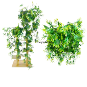 artificial fan palm leaves vine garland for wall and ceiling decor