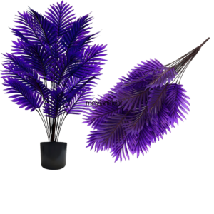 artificial purple areca palm bonsai for halloween decoration wholesale