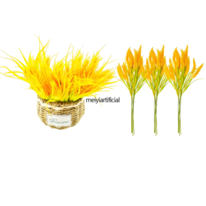 realistic wheat ear artificial bouquets with extended stems for decor