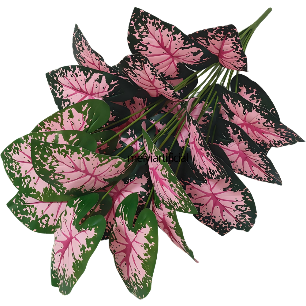 57cm/72cm/81cm Artificial Caladium Bicolor Plant With Built-in Adjustable Steel Wire - Red & Green Taro Leaf Potted Plant for Home, Office & Wedding Decor 57cm/72cm/81cm Artificial Caladium Bicolor Plant With Built-in Adjustable Steel Wire - Red & Green Taro Leaf Potted Plant for Home, Office & Wedding Decor