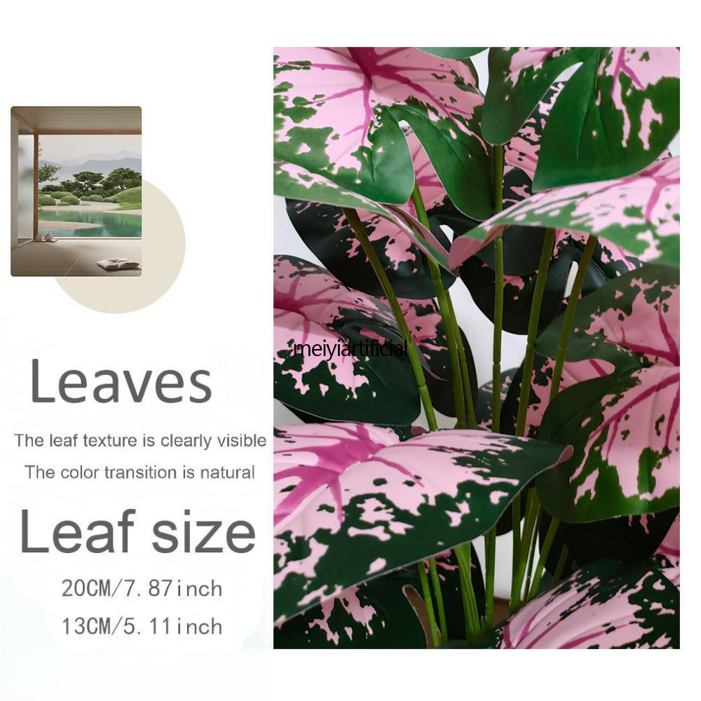 57cm/72cm/81cm Artificial Caladium Bicolor Plant With Built-in Adjustable Steel Wire - Red & Green Taro Leaf Potted Plant for Home, Office & Wedding Decor 57cm/72cm/81cm Artificial Caladium Bicolor Plant With Built-in Adjustable Steel Wire - Red & Green Taro Leaf Potted Plant for Home, Office & Wedding Decor