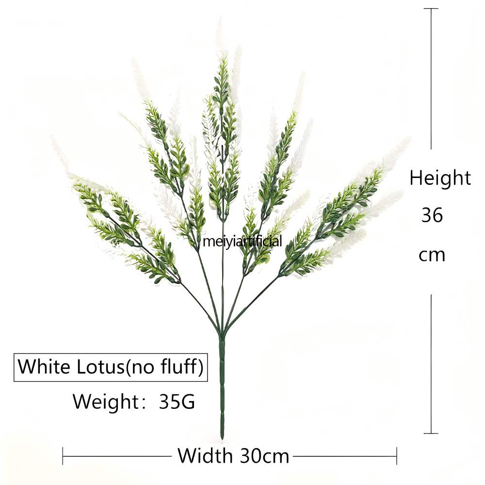 five branched 36cm flocked lavender artificial bouquet for wedding decor five branched 36cm flocked lavender artificial bouquet for wedding decor