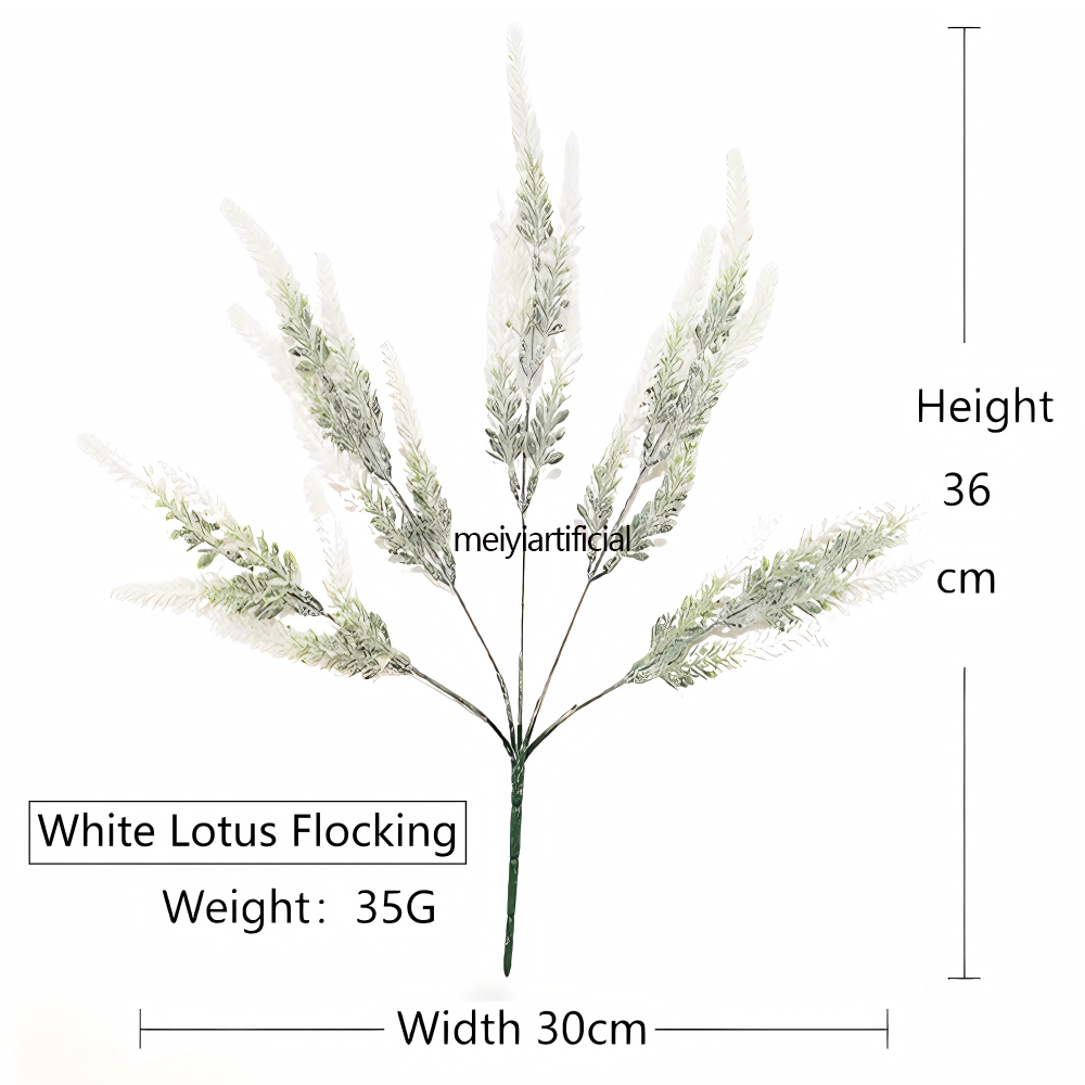 five branched 36cm flocked lavender artificial bouquet for wedding decor five branched 36cm flocked lavender artificial bouquet for wedding decor