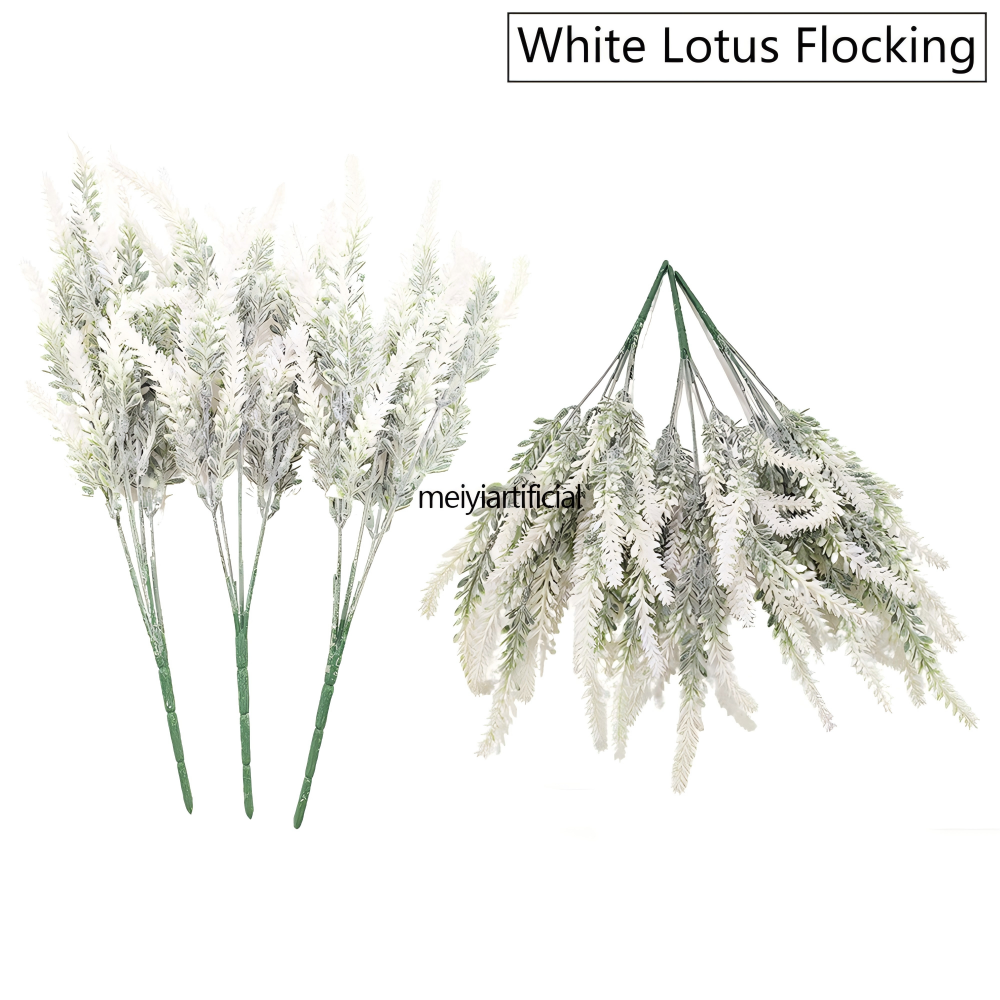 five branched 36cm flocked lavender artificial bouquet for wedding decor five branched 36cm flocked lavender artificial bouquet for wedding decor