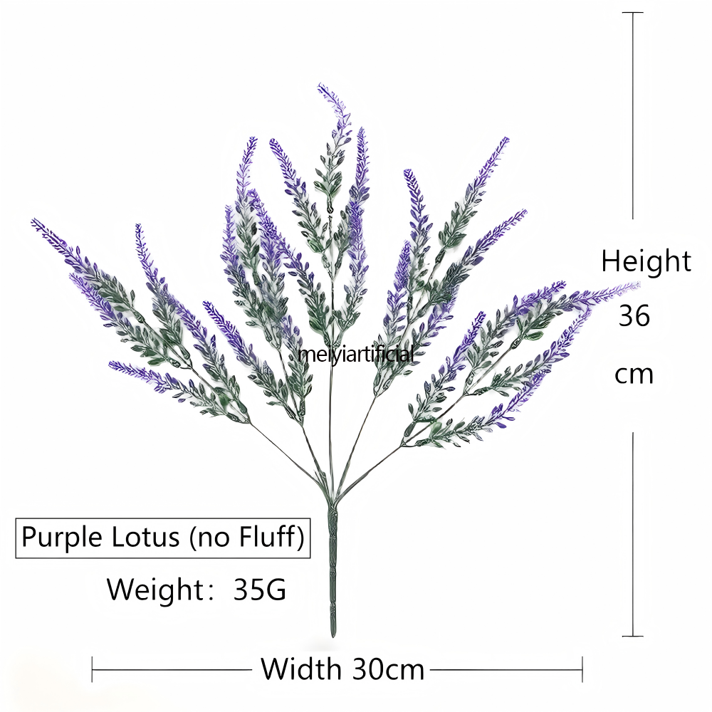 five branched 36cm flocked lavender artificial bouquet for wedding decor five branched 36cm flocked lavender artificial bouquet for wedding decor