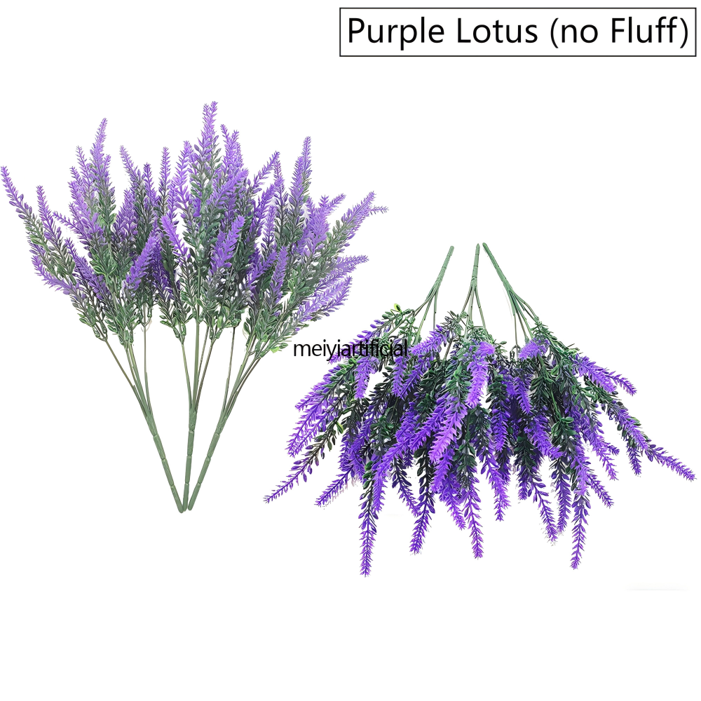 five branched 36cm flocked lavender artificial bouquet for wedding decor five branched 36cm flocked lavender artificial bouquet for wedding decor