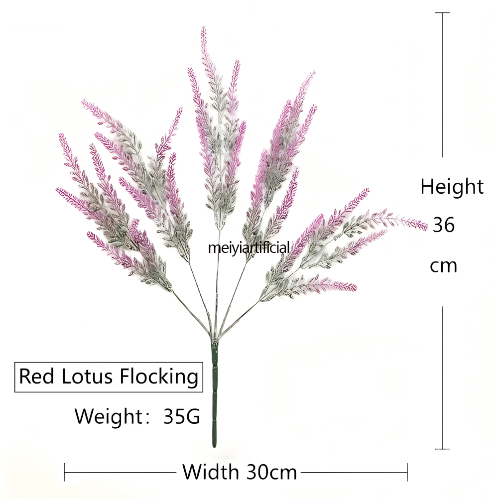 five branched 36cm flocked lavender artificial bouquet for wedding decor five branched 36cm flocked lavender artificial bouquet for wedding decor