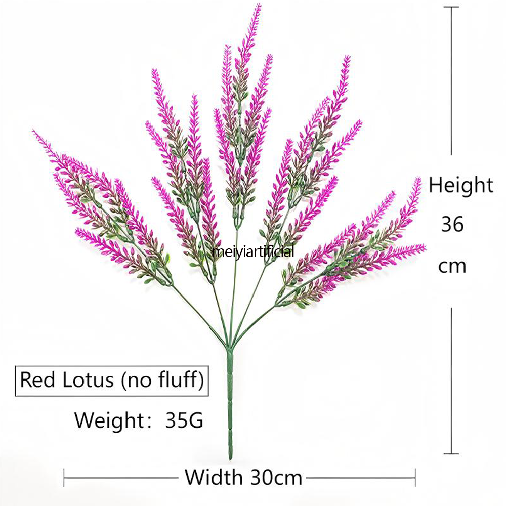 five branched 36cm flocked lavender artificial bouquet for wedding decor five branched 36cm flocked lavender artificial bouquet for wedding decor