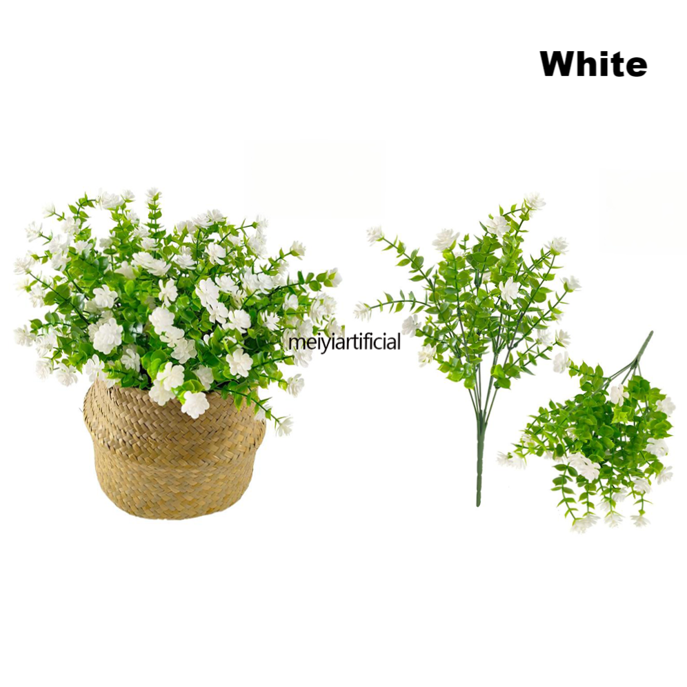 UV Resistant Faux Camellia & Seven-forked Eucalyptus - Realistic Artificial Flowers for Landscaping, Hotel, and Indoor Decor UV Resistant Faux Camellia & Seven-forked Eucalyptus - Realistic Artificial Flowers for Landscaping, Hotel, and Indoor Decor