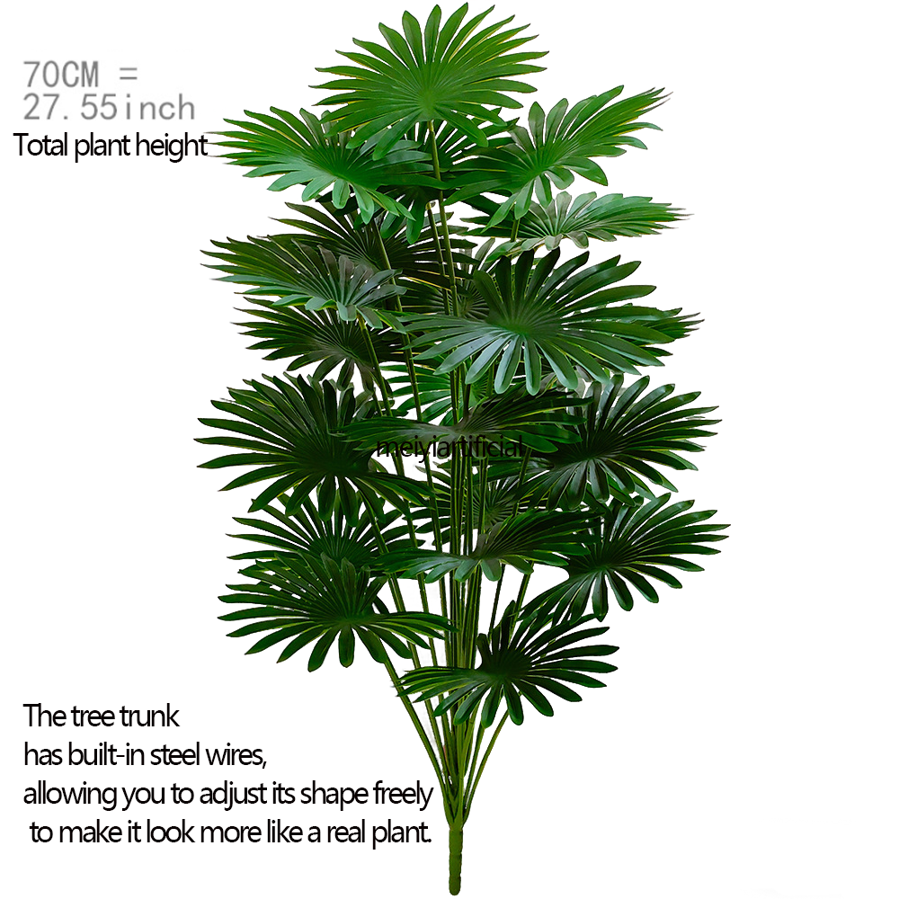 组 3 Faux Palm Tree (70cm/80cm) Artificial With Built-in Adjustable Wire - Real Bark Design, Large Floor Potted Plant for Living Room & Garden - Image 3