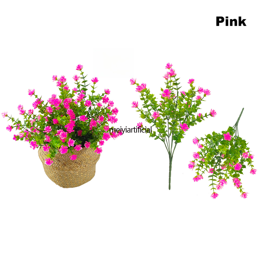 UV Resistant Faux Camellia & Seven-forked Eucalyptus - Realistic Artificial Flowers for Landscaping, Hotel, and Indoor Decor UV Resistant Faux Camellia & Seven-forked Eucalyptus - Realistic Artificial Flowers for Landscaping, Hotel, and Indoor Decor