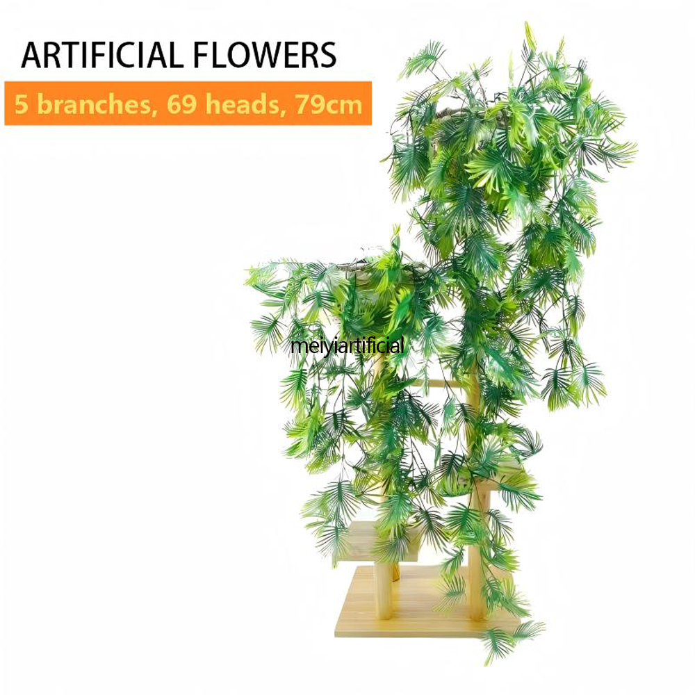 artificial fan palm leaves vine garland for wall and ceiling decor artificial fan palm leaves vine garland for wall and ceiling decor