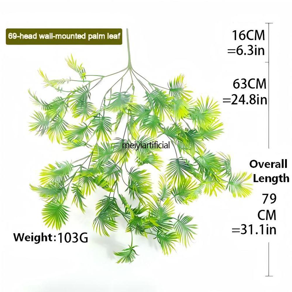 artificial fan palm leaves vine garland for wall and ceiling decor artificial fan palm leaves vine garland for wall and ceiling decor