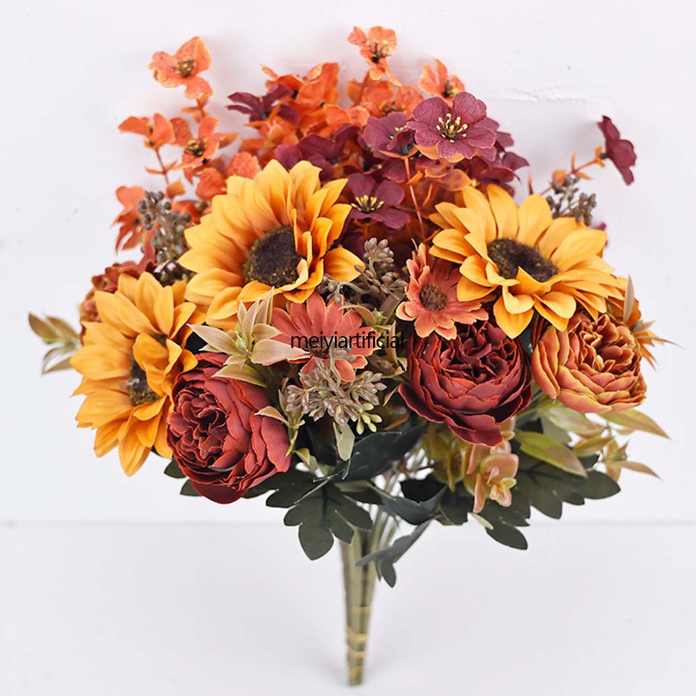 31cm artificial sunflower bouquets for diy and wedding decor 31cm artificial sunflower bouquets for diy and wedding decor