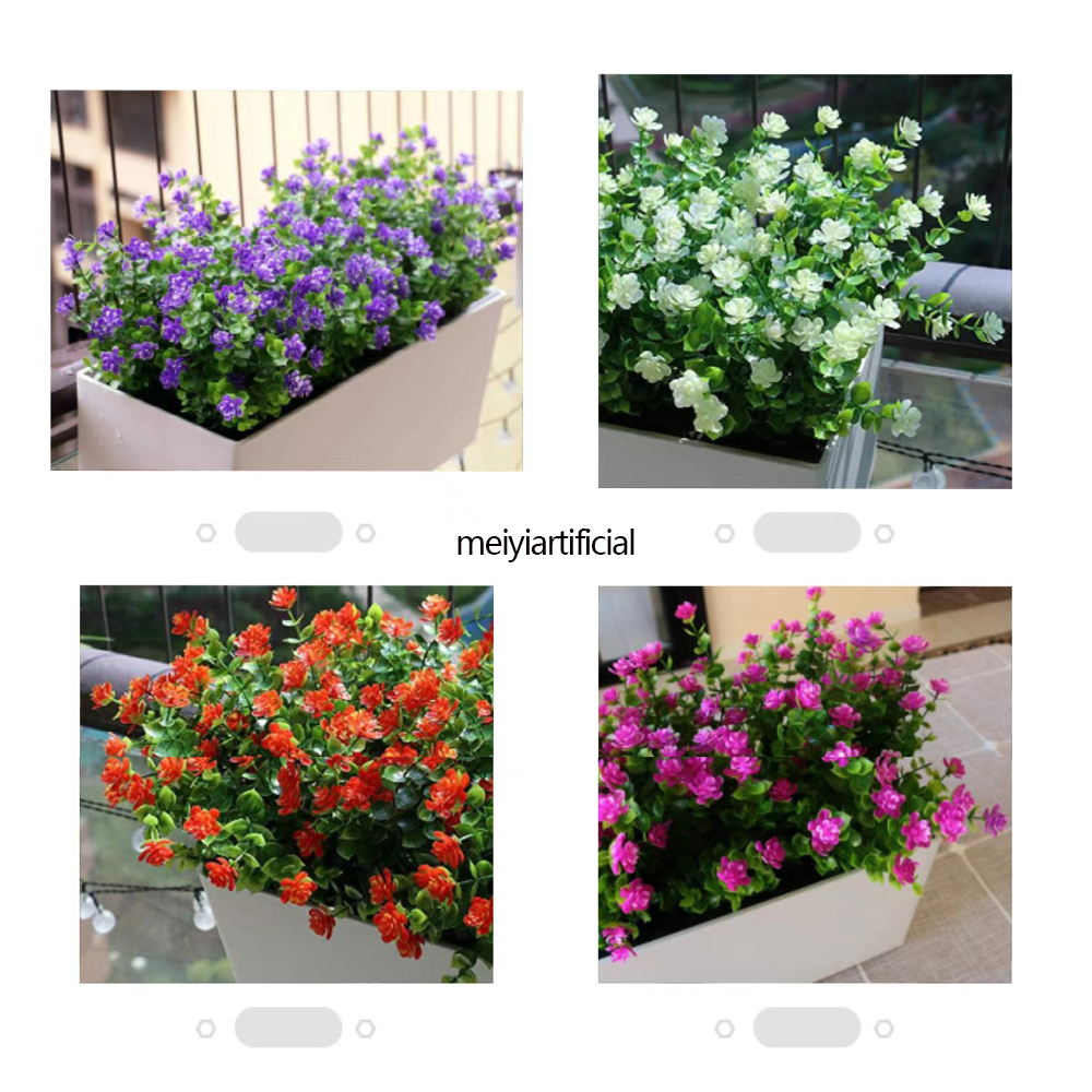 UV Resistant Faux Camellia & Seven-forked Eucalyptus - Realistic Artificial Flowers for Landscaping, Hotel, and Indoor Decor UV Resistant Faux Camellia & Seven-forked Eucalyptus - Realistic Artificial Flowers for Landscaping, Hotel, and Indoor Decor