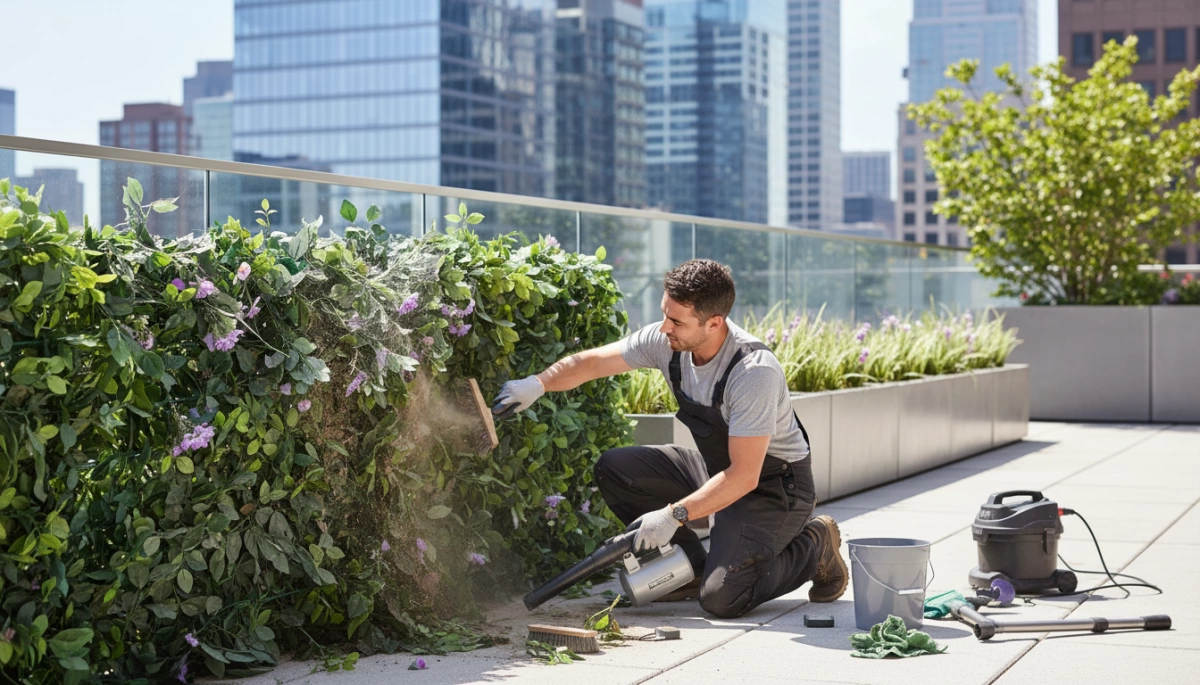 Artificial plants maintenance challenges outdoors