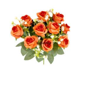 wholesale artificial rose and babys breath wedding bouquet