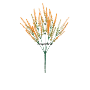 five branched 36cm flocked lavender artificial bouquet for wedding decor (复制)