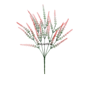 five branched 36cm flocked lavender artificial bouquet for wedding decor (复制)