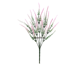 five branched 36cm flocked lavender artificial bouquet for wedding decor (复制)