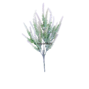 five branched 36cm flocked lavender artificial bouquet for wedding decor (复制)