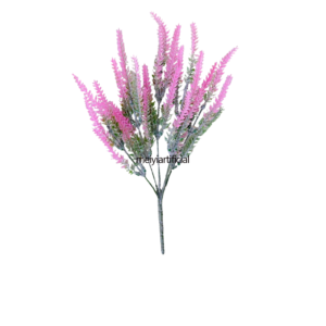five branched 36cm flocked lavender artificial bouquet for wedding decor (复制)