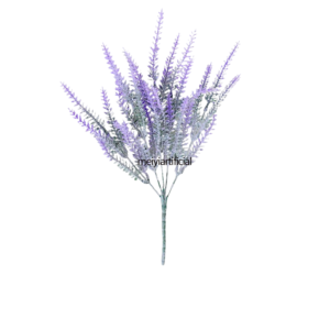 five branched 36cm flocked lavender artificial bouquet for wedding decor (复制)
