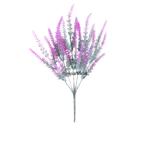 five branched 36cm flocked lavender artificial bouquet for wedding decor (复制)