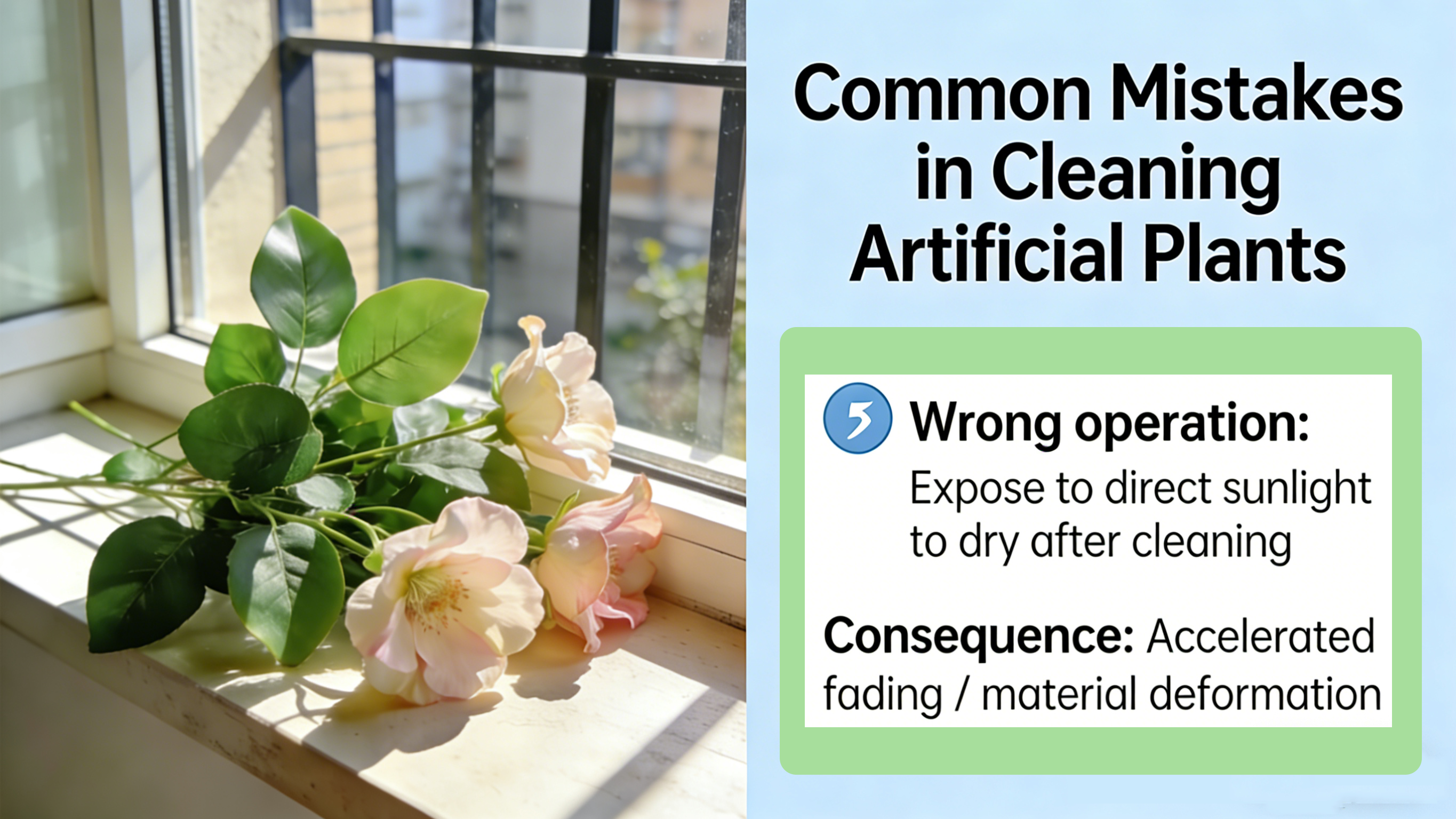 How to Clean Dust Off Artificial Plants Like a Pro Expose to direct sunlightto dry after cleaning