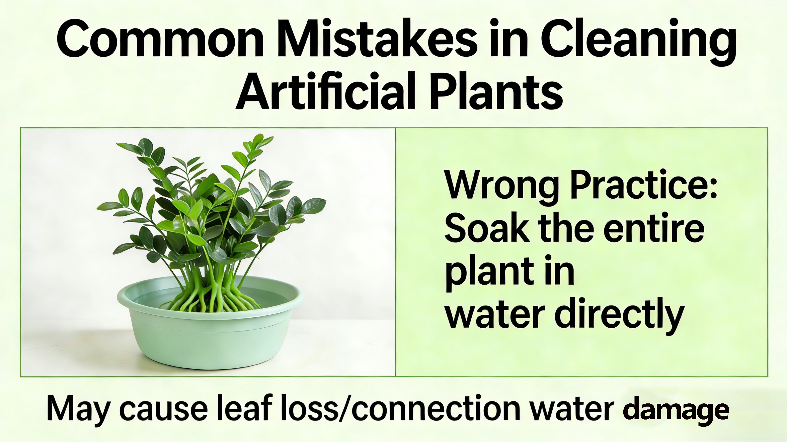 How to Clean Dust Off Artificial Plants Like a Pro Wrong Practice:Soak the entireplant inwater directly