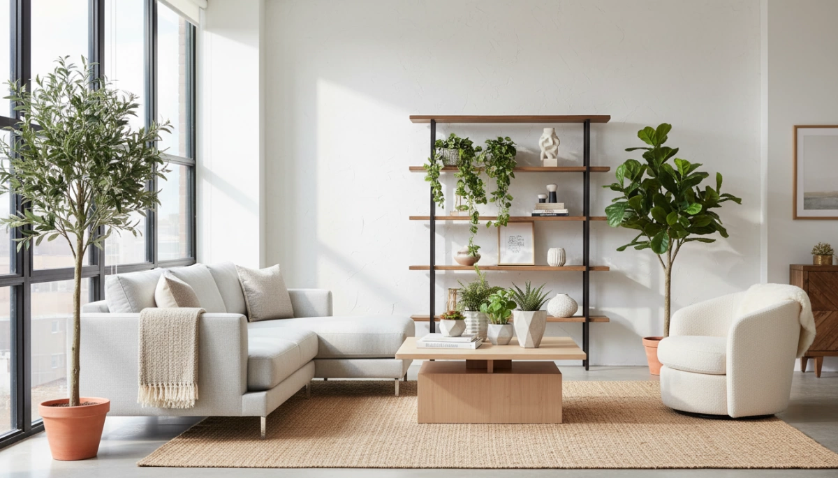 Artificial plants in interior design styling tips
