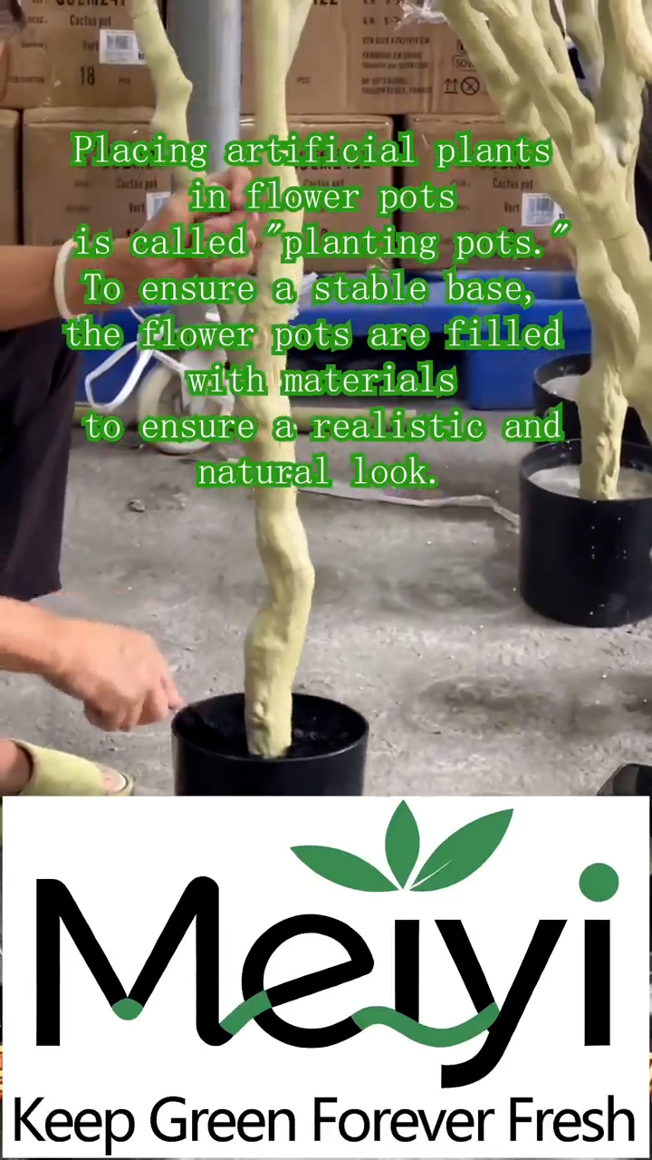 Artificial Tree Planting Pots Process for Stable Base and Realistic Look