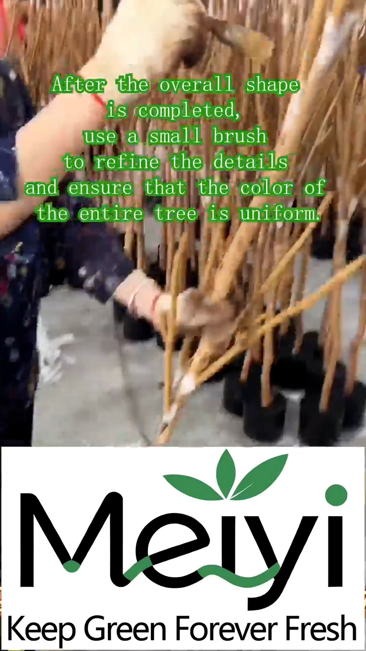 Hand-Brushing Details for Uniform Color on Artificial Tree Trunks and Branches