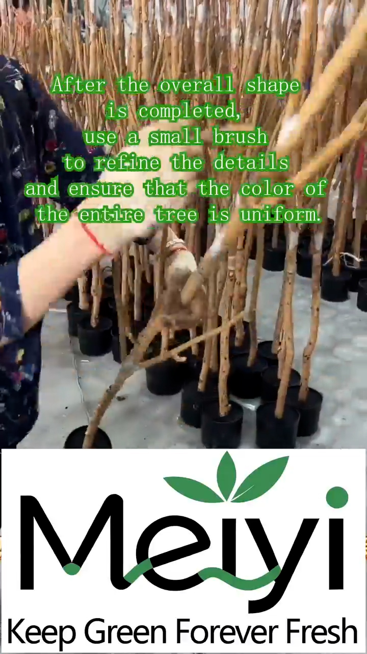 Hand-Brushing Details for Uniform Color on Artificial Tree Trunks and Branches
